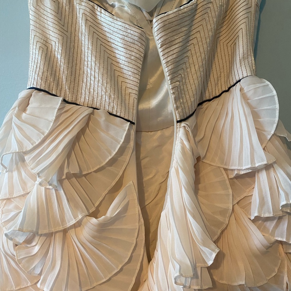 BCBGMaxAzria Ivory Strapless Ruffled Mini Dress - Picture 5 of 6